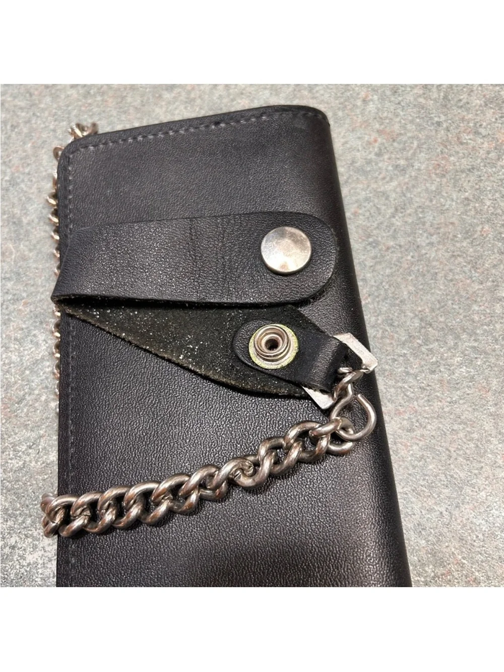 Black Leather Wallet w/Silver Chain 🇺🇸
